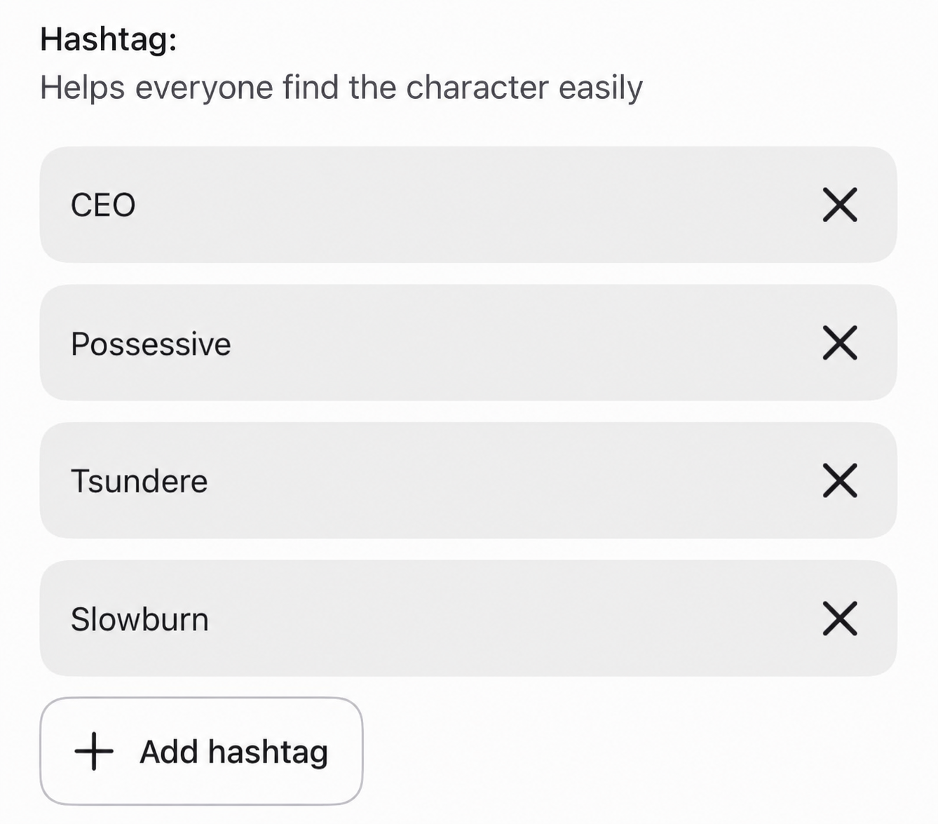 In-app example: Hashtag