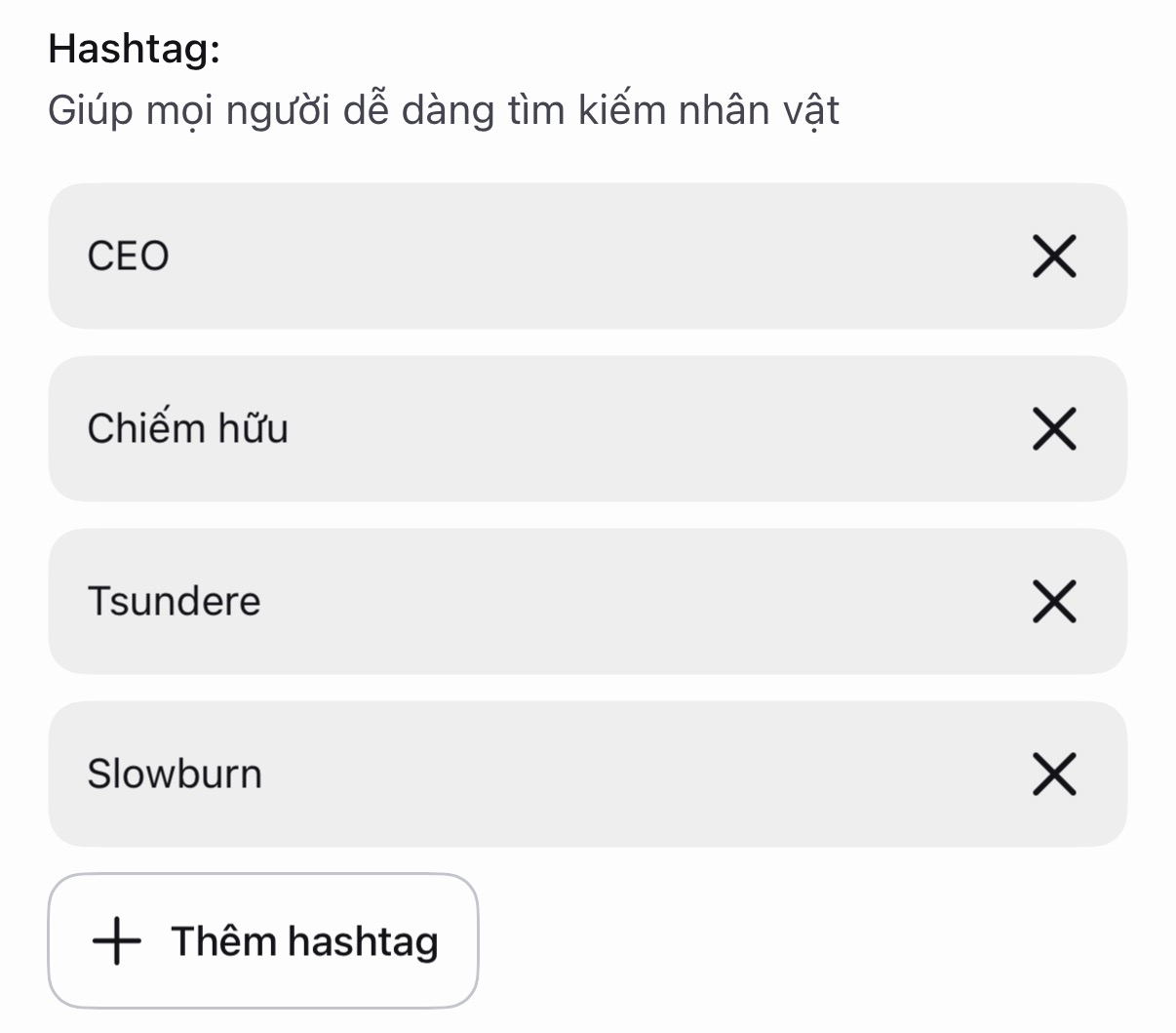 Ví dụ trong app: Hashtag
