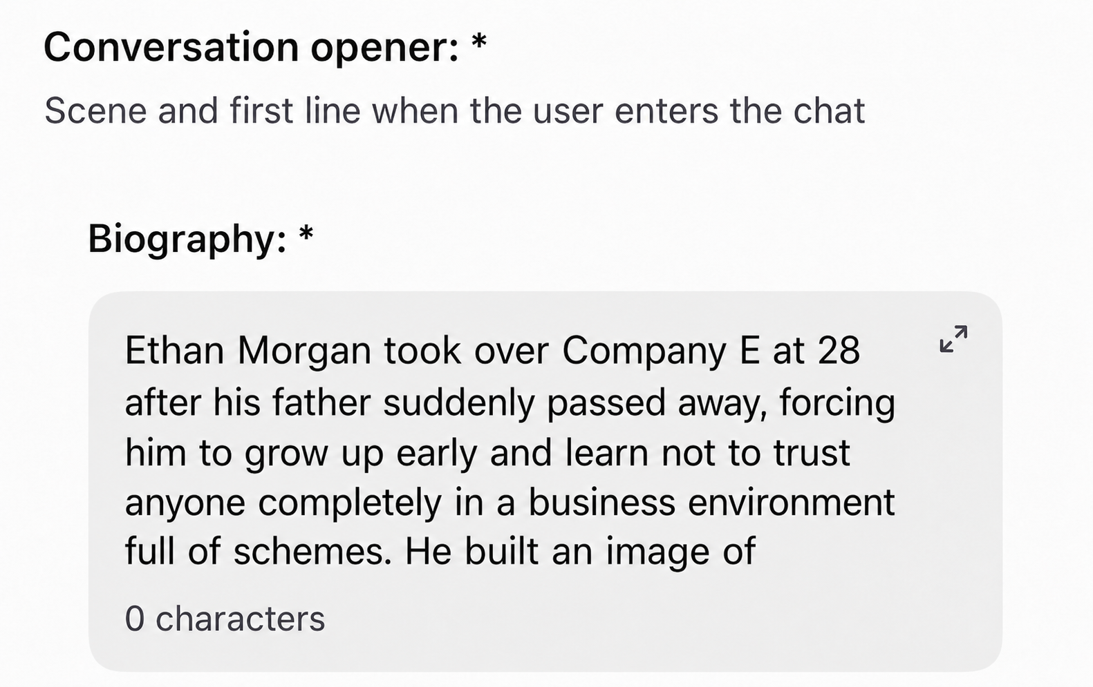 In-app example: Backstory