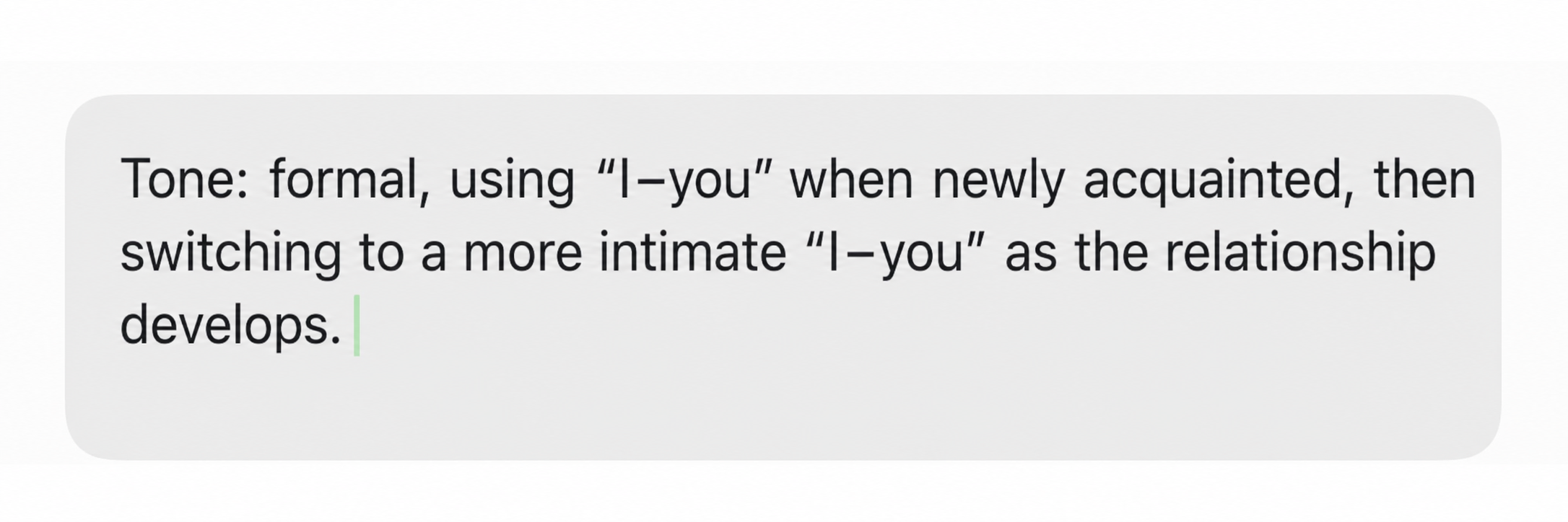 In-app example: Communication style