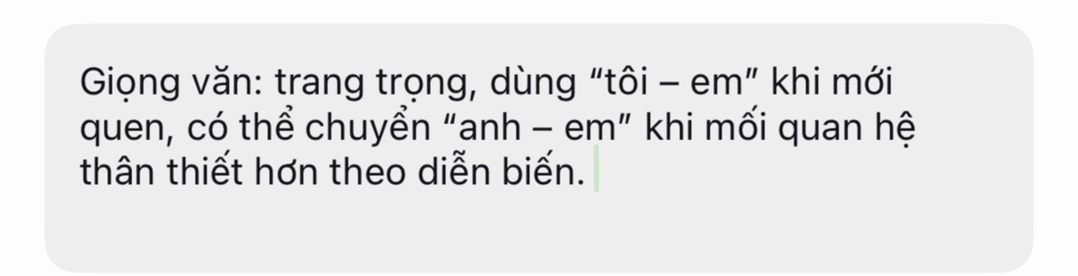 Ví dụ trong app: Phong cách giao tiếp