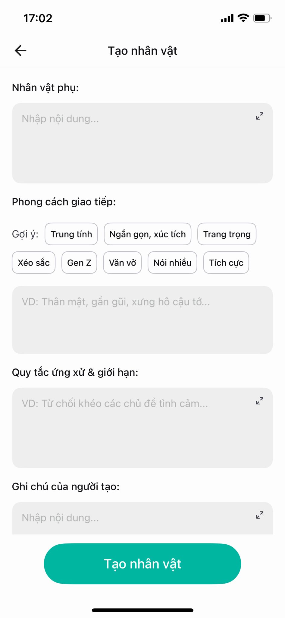 Phong cách, Quy tắc ứng xử và Ghi chú